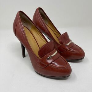 Nine West DancinDark Women's Classic Platform Pumps Slip On Brown Size 6.5